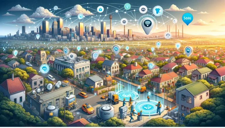 A large-scale deployment of smart water meters in South Africa, highlighting Sigfox South Africa's role.